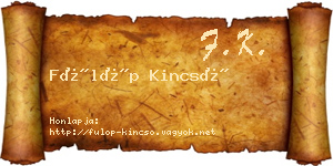 Fülöp Kincső névjegykártya