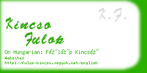 kincso fulop business card